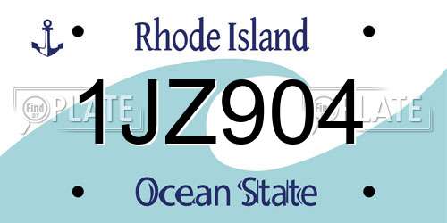 1JZ904 Rhode Island License Plate