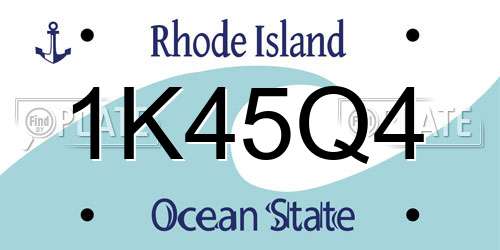 1K45Q4 Rhode Island License Plate