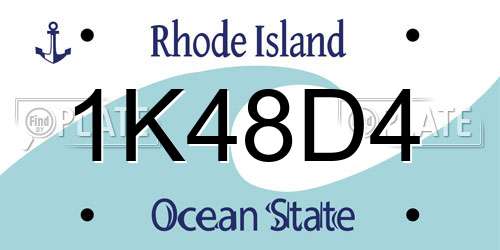 1K48D4 Rhode Island License Plate
