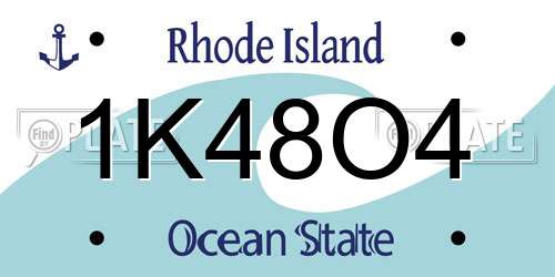 1K48O4 Rhode Island License Plate