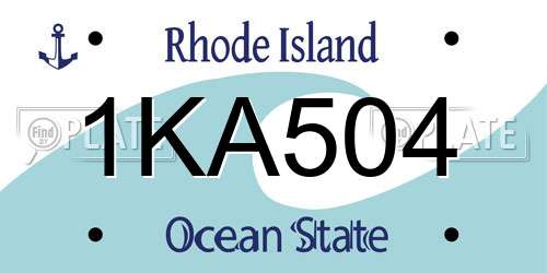 1KA504 Rhode Island License Plate