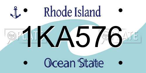 1KA576 Rhode Island License Plate