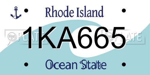 1KA665 Rhode Island License Plate