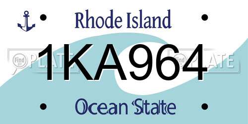 1KA964 Rhode Island License Plate