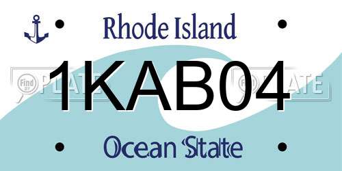 1KAB04 Rhode Island License Plate