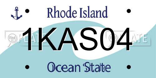 1KAS04 Rhode Island License Plate