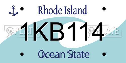 1KB114 Rhode Island License Plate