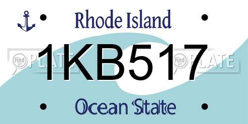 1KB517 Rhode Island License Plate