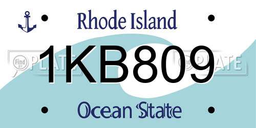 1KB809 Rhode Island License Plate