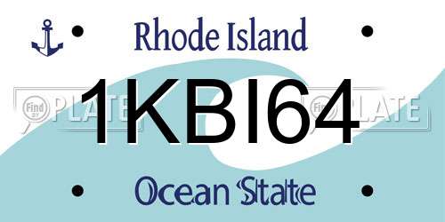 1KBI64 Rhode Island License Plate
