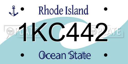 1KC442 Rhode Island License Plate