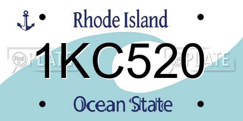 1KC520 Rhode Island License Plate