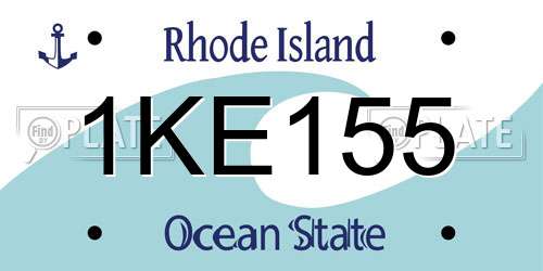 1KE155 Rhode Island License Plate