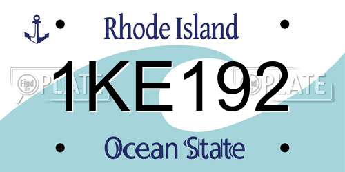 1KE192 Rhode Island License Plate