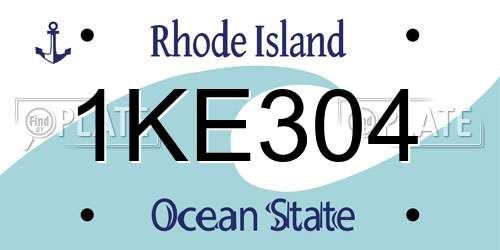 1KE304 Rhode Island License Plate