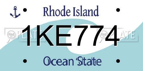 1KE774 Rhode Island License Plate