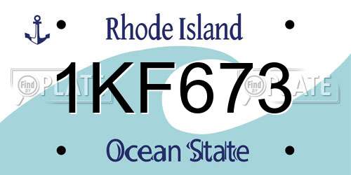 1KF673 Rhode Island License Plate