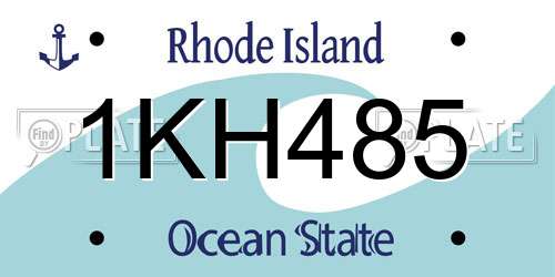 1KH485 Rhode Island License Plate