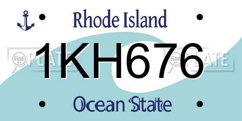 1KH676 Rhode Island License Plate