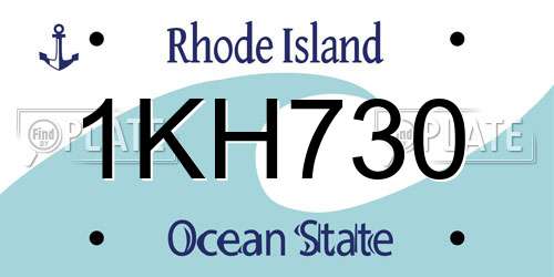 1KH730 Rhode Island License Plate