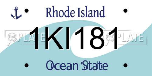 1KI181 Rhode Island License Plate
