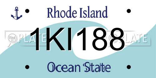 1KI188 Rhode Island License Plate