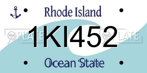 1KI452 Rhode Island License Plate