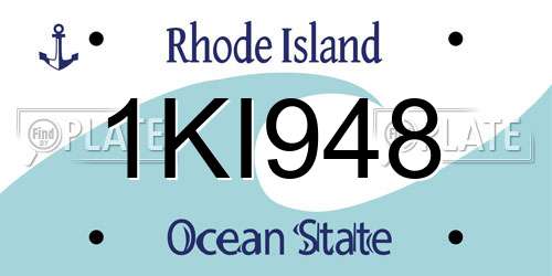 1KI948 Rhode Island License Plate