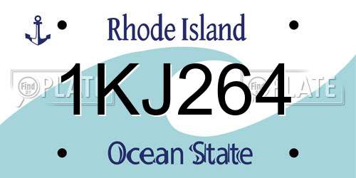 1KJ264 Rhode Island License Plate