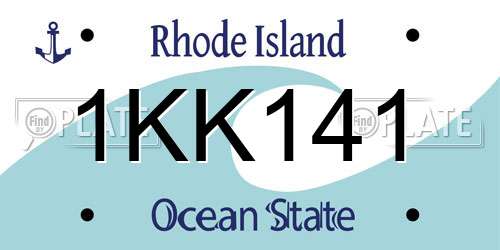 1KK141 Rhode Island License Plate