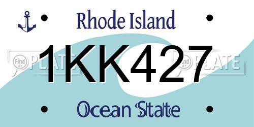 1KK427 Rhode Island License Plate