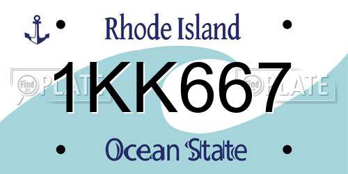 1KK667 Rhode Island License Plate