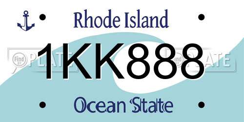 1KK888 Rhode Island License Plate