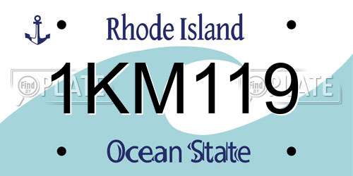 1KM119 Rhode Island License Plate