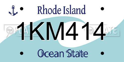 1KM414 Rhode Island License Plate
