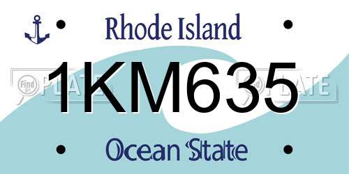 1KM635 Rhode Island License Plate
