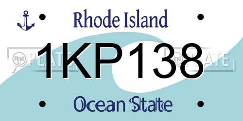 1KP138 Rhode Island License Plate