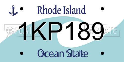 1KP189 Rhode Island License Plate