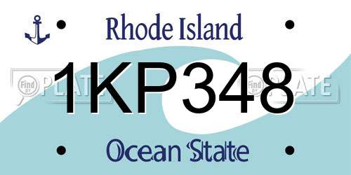 1KP348 Rhode Island License Plate