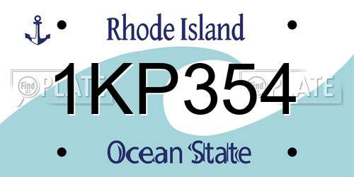 1KP354 Rhode Island License Plate
