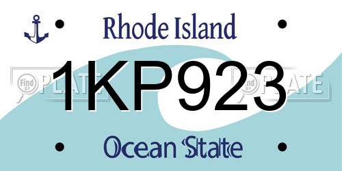 1KP923 Rhode Island License Plate