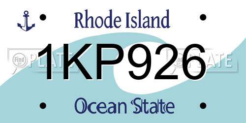 1KP926 Rhode Island License Plate