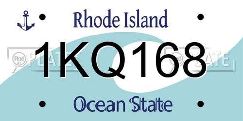 1KQ168 Rhode Island License Plate