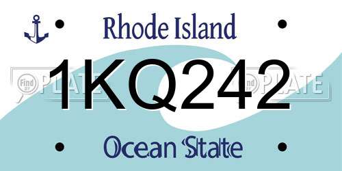 1KQ242 license plate in RI state