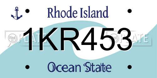 1KR453 Rhode Island License Plate