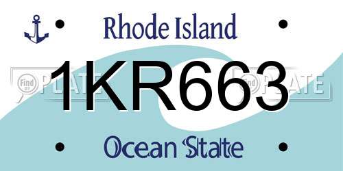 1KR663 Rhode Island License Plate