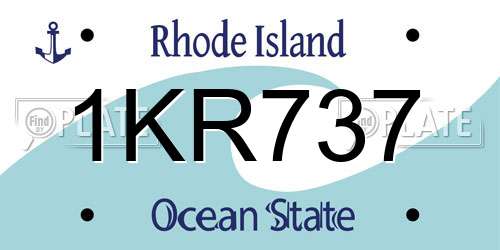 1KR737 Rhode Island License Plate