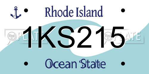 1KS215 Rhode Island License Plate