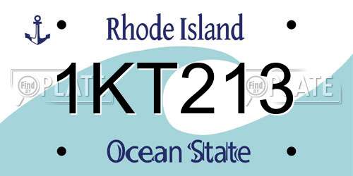 1KT213 Rhode Island License Plate