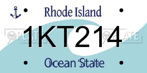 1KT214 Rhode Island License Plate